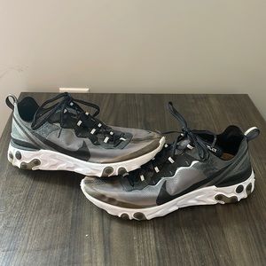 Nike React Element 87 Anthracite Black & White Shoes Size 10.5